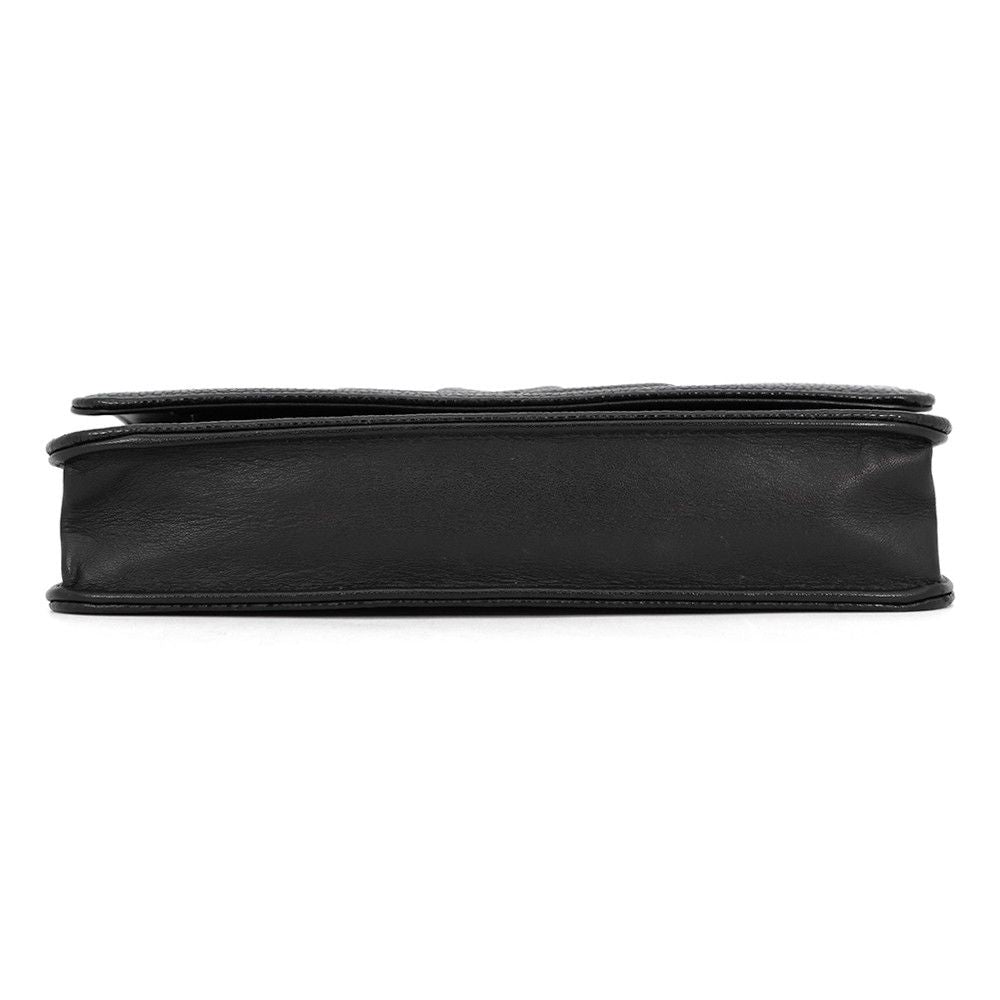 Chanel Chain Wallet Caviar Leather CC Logo Shoulder Bag Black — view 3