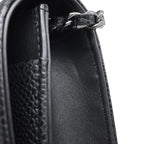 Chanel Chain Wallet Caviar Leather CC Logo Shoulder Bag Black — view 9