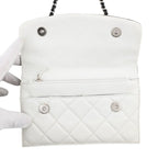 Chanel Chain Wallet Quilted CC Logo Double Face Lambskin Black Shoulder — view 5