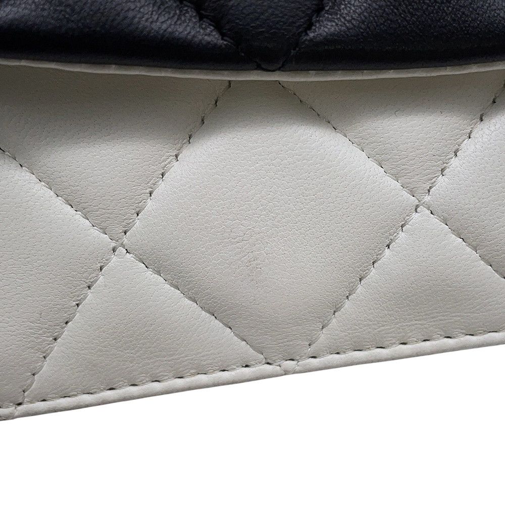 Chanel Chain Wallet Quilted CC Logo Double Face Lambskin Black Shoulder — view 9