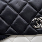 Chanel Chain Wallet Quilted CC Logo Double Face Lambskin Black Shoulder — view 8
