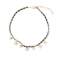 Chanel Necklace CC Logo Charm Rhinestone Faux Pearl B Choker