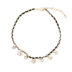 Chanel Necklace CC Logo Charm Rhinestone Faux Pearl B Choker