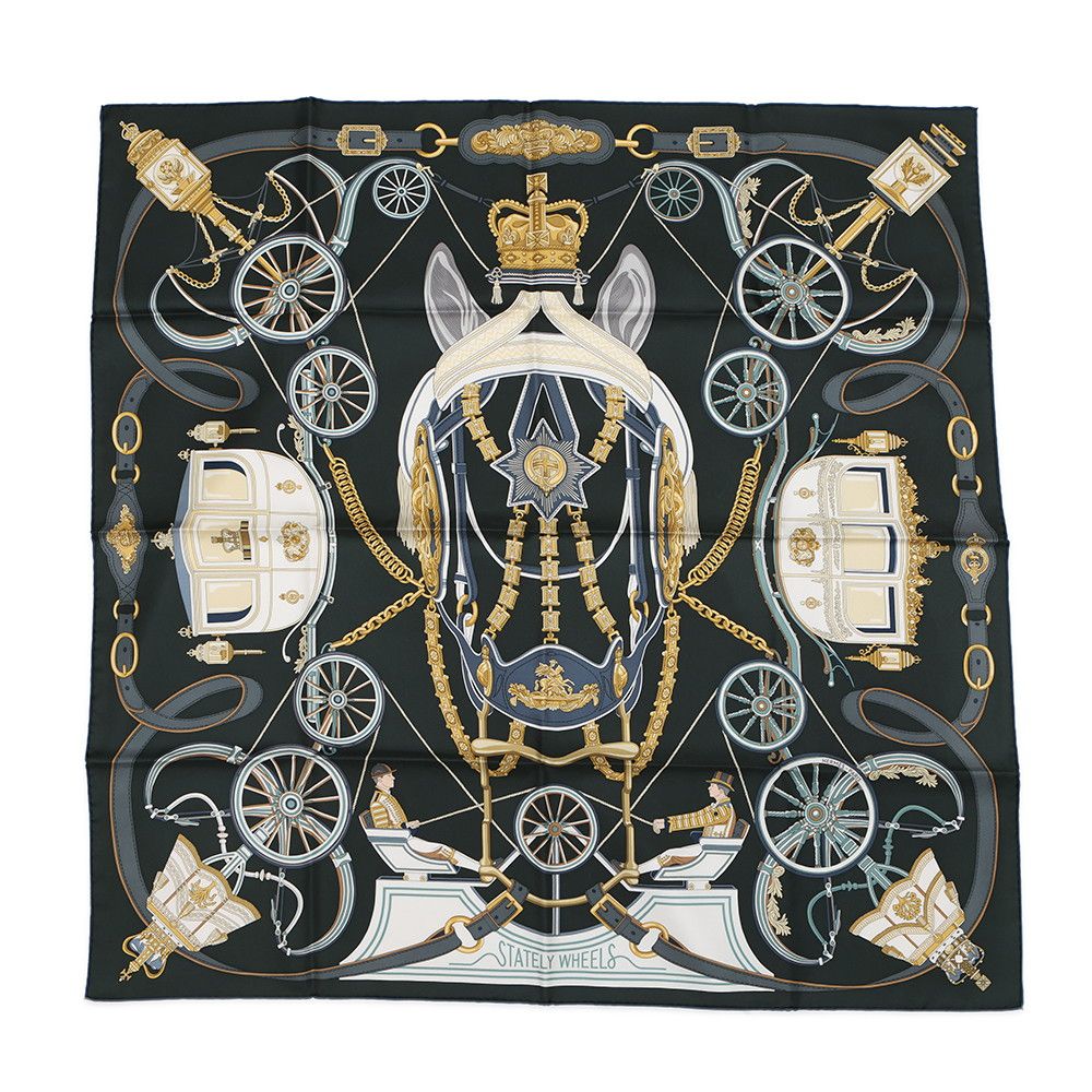 Hermes Scarf Carre 90 Stately Wheels Silk