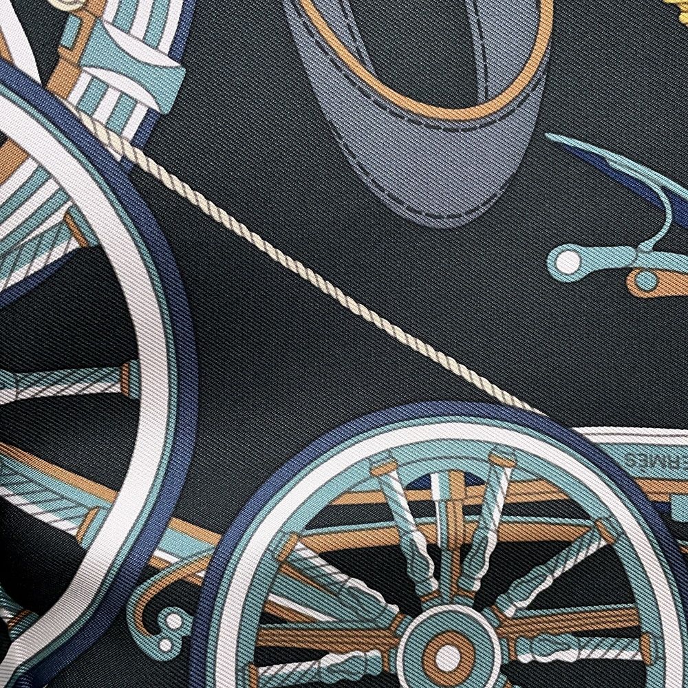 Hermes Scarf Carre 90 Stately Wheels Silk — view 2