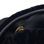 Chanel Chain Shoulder Bag Mini Flap CC Logo Quilted Velvet Black — view 9