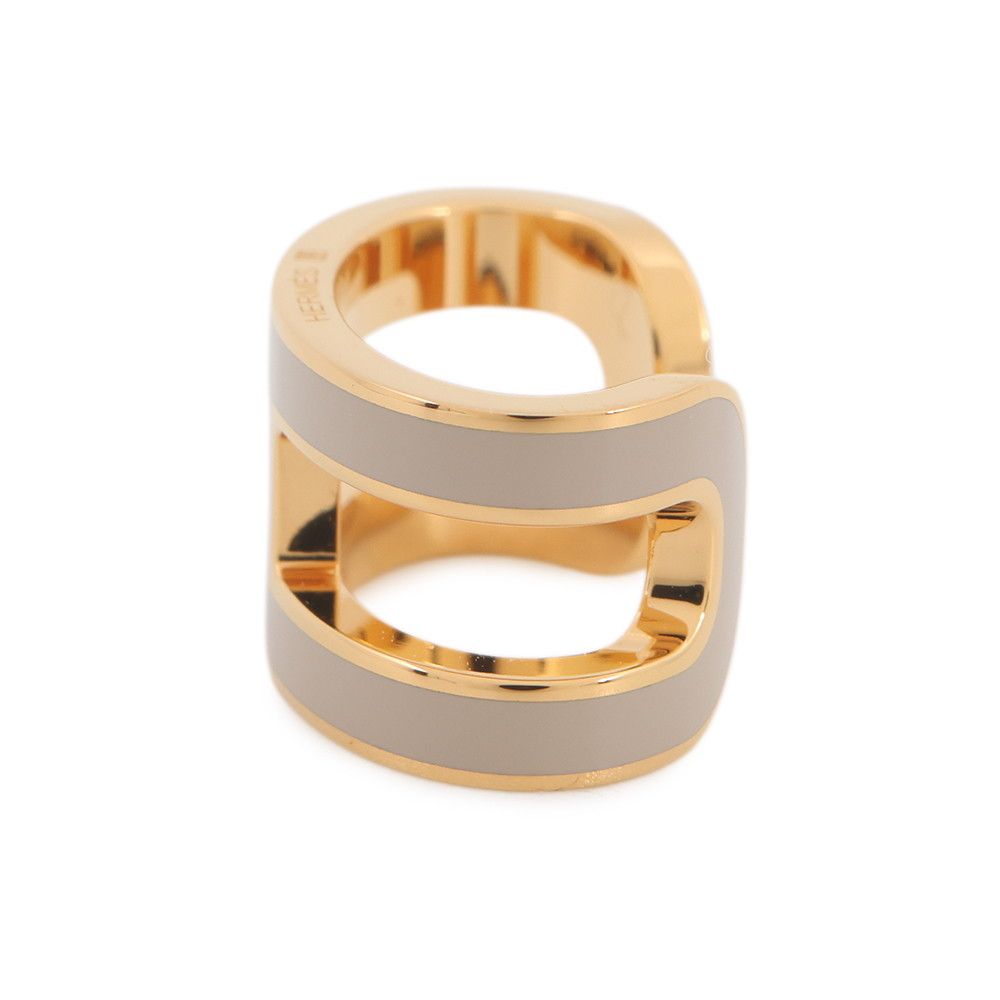 Hermes Pop Brown Glace Gold Earring — view 2