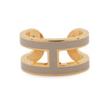 Hermes Pop Brown Glace Gold Earring