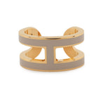 Hermes Pop Brown Glace Gold Earring