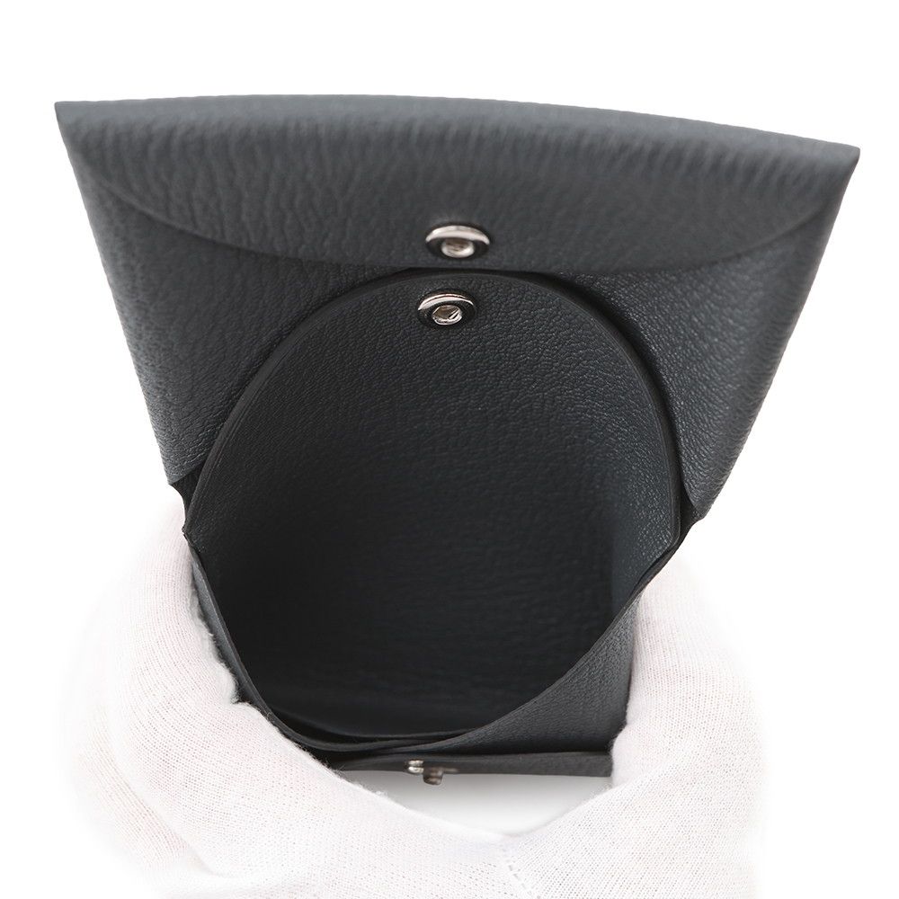 Hermes Coin Case Calvi Duo Grimisty Silver Chevre Mysore — view 5