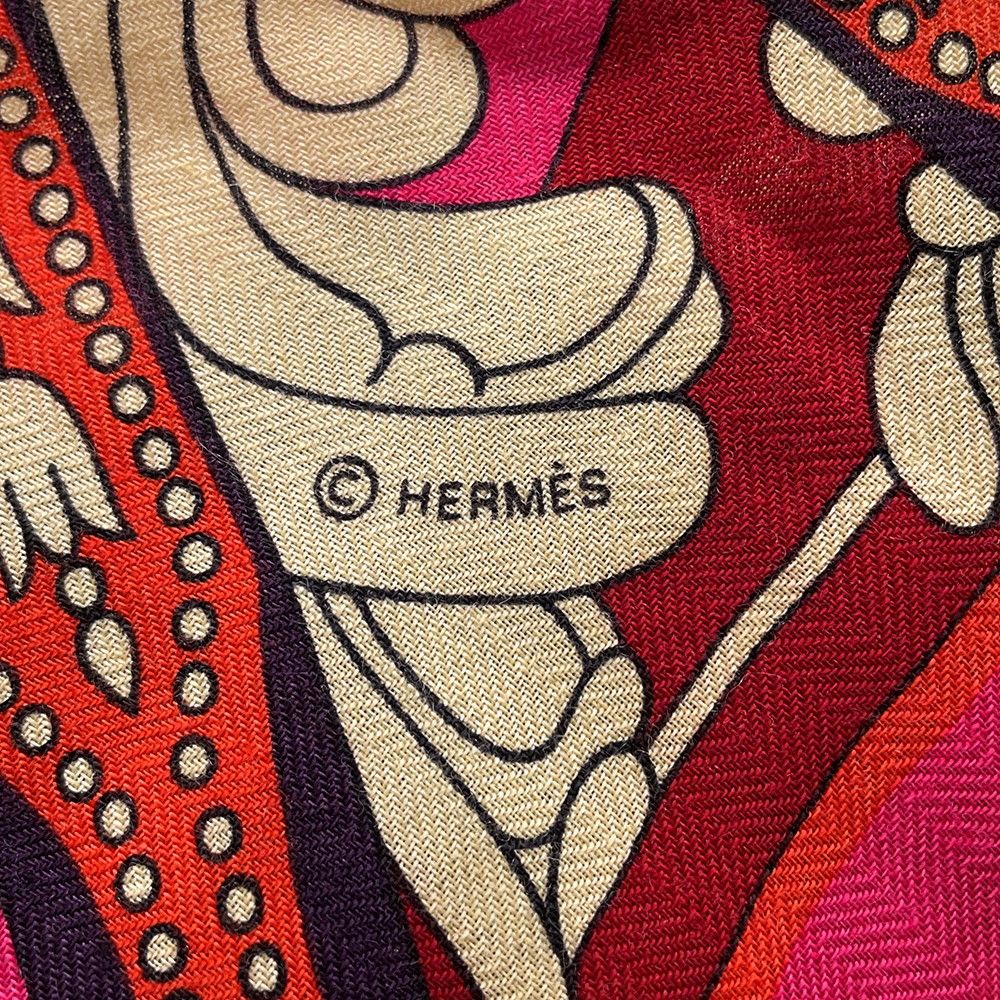 Hermes Shawl Carre 140 Geant Bae Roulis Balade en Berli Cashmere Silk Scarf — view 4