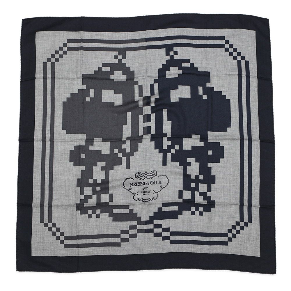 Hermes Scarf Carre 100 Brides de Gala Pixel Cashmere Silk