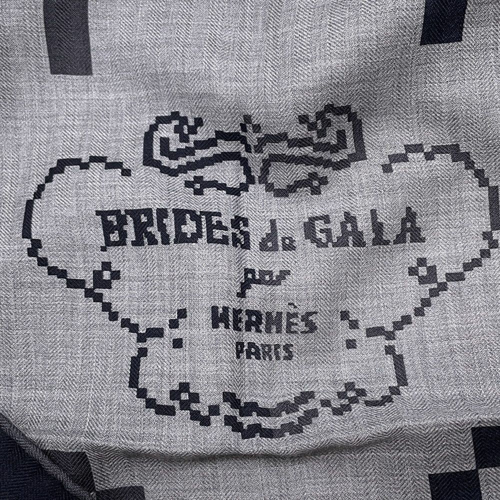 Hermes Scarf Carre 100 Brides de Gala Pixel Cashmere Silk — view 2