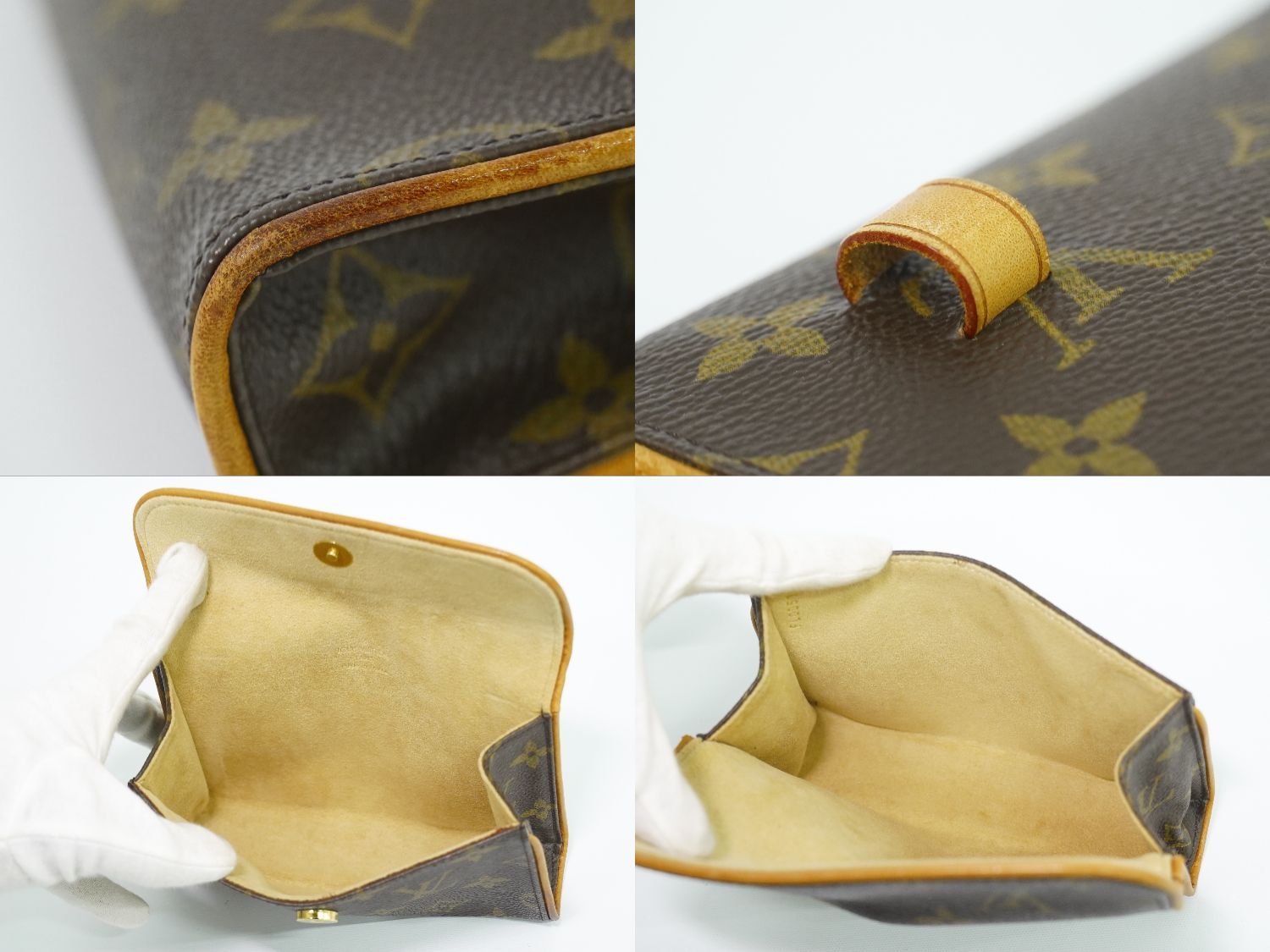 Louis Vuitton LV Pochette Florentine Monogram Pouch Case Brown — view 8