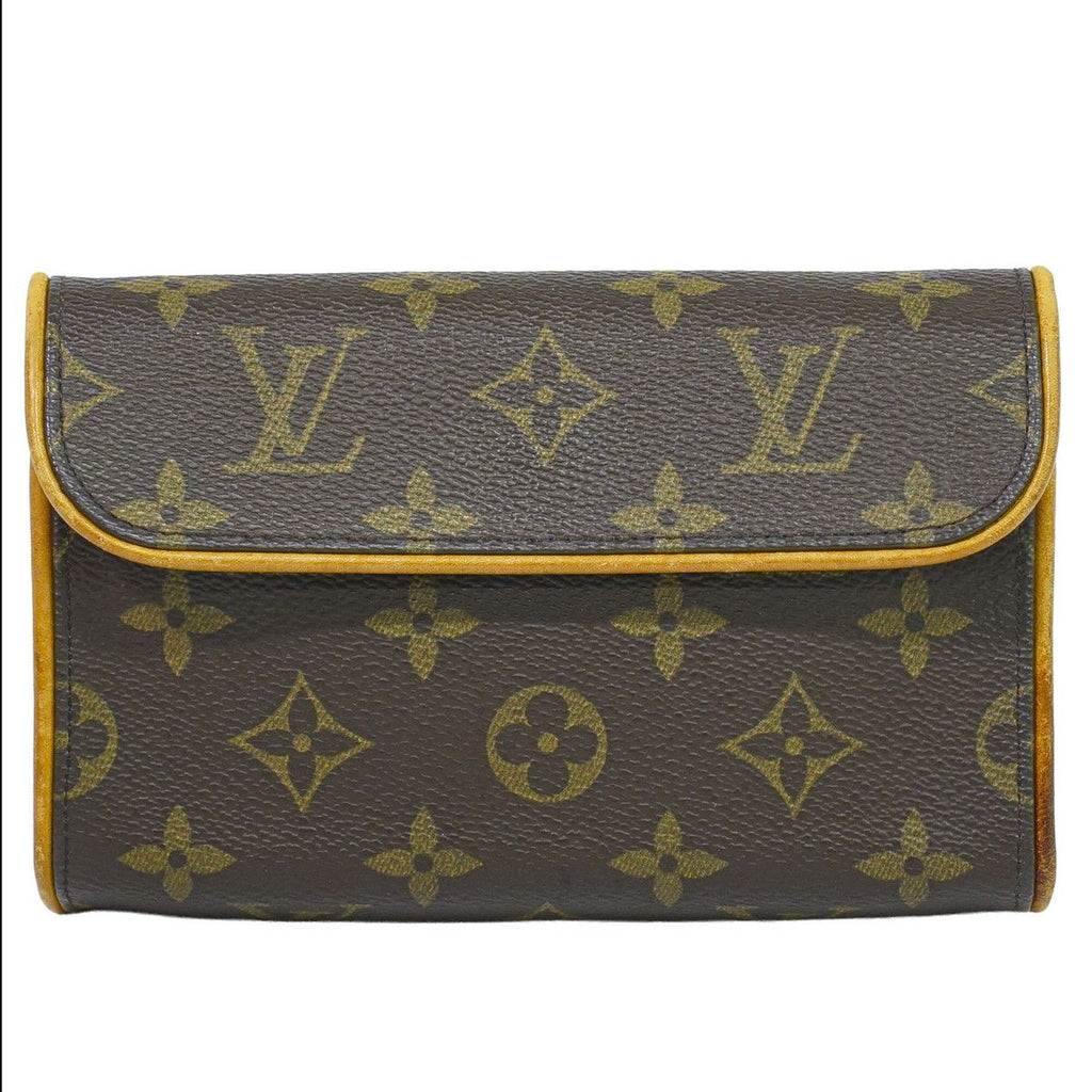 Louis Vuitton LV Pochette Florentine Monogram Pouch Case Brown