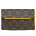 Louis Vuitton LV Pochette Florentine Monogram Pouch Case Brown