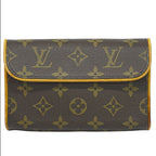 Louis Vuitton LV Pochette Florentine Monogram Pouch Case Brown