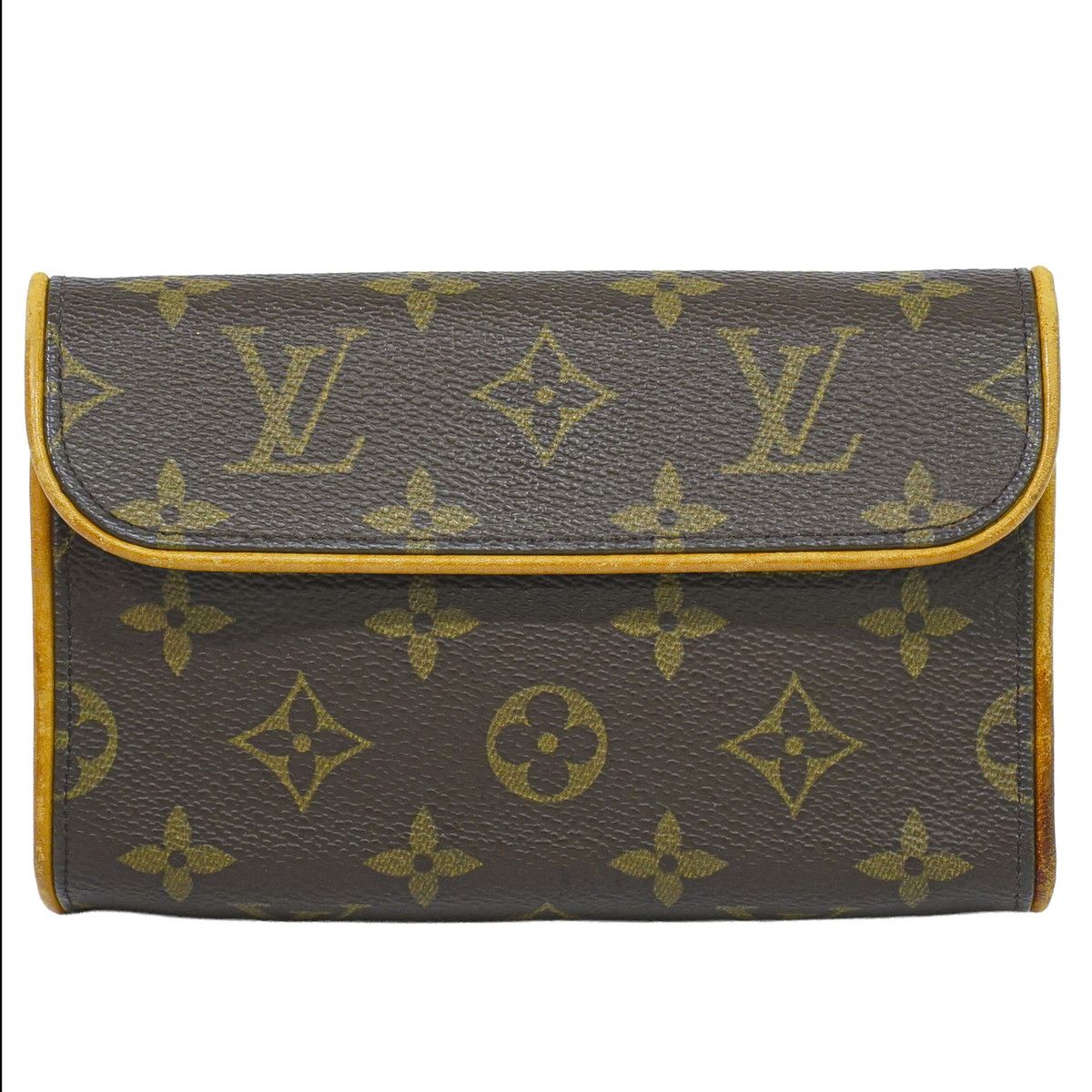 Louis Vuitton LV Pochette Florentine Monogram Pouch Case Brown