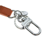 Louis Vuitton LV Slim Dragonne Leather Key Holder Bag Charm Orange Silver — view 6
