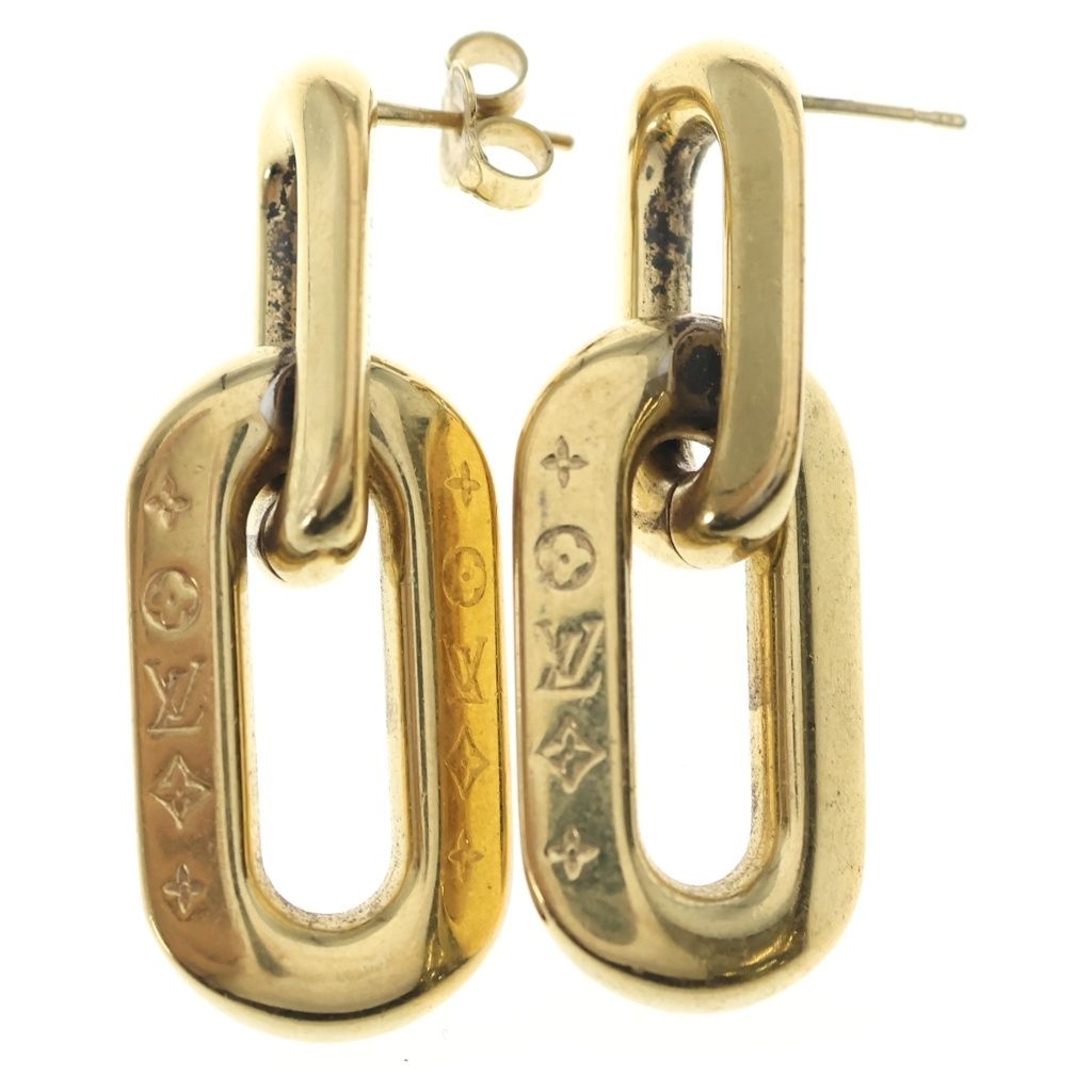 Louis Vuitton Book le Dreuille 2 Maillon PM Earrings Gold — view 3
