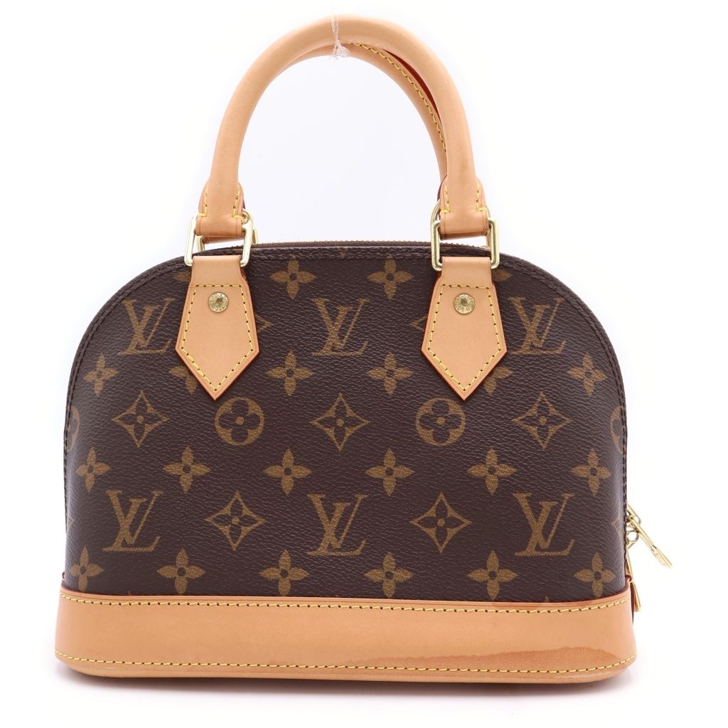 Louis Vuitton Monogram Alma BB 2-Way Shoulder Bag Brown Leather Gold — view 2