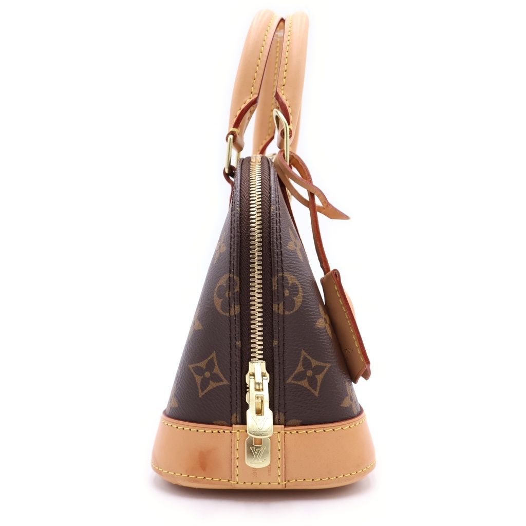 Louis Vuitton Monogram Alma BB 2-Way Shoulder Bag Brown Leather Gold — view 3