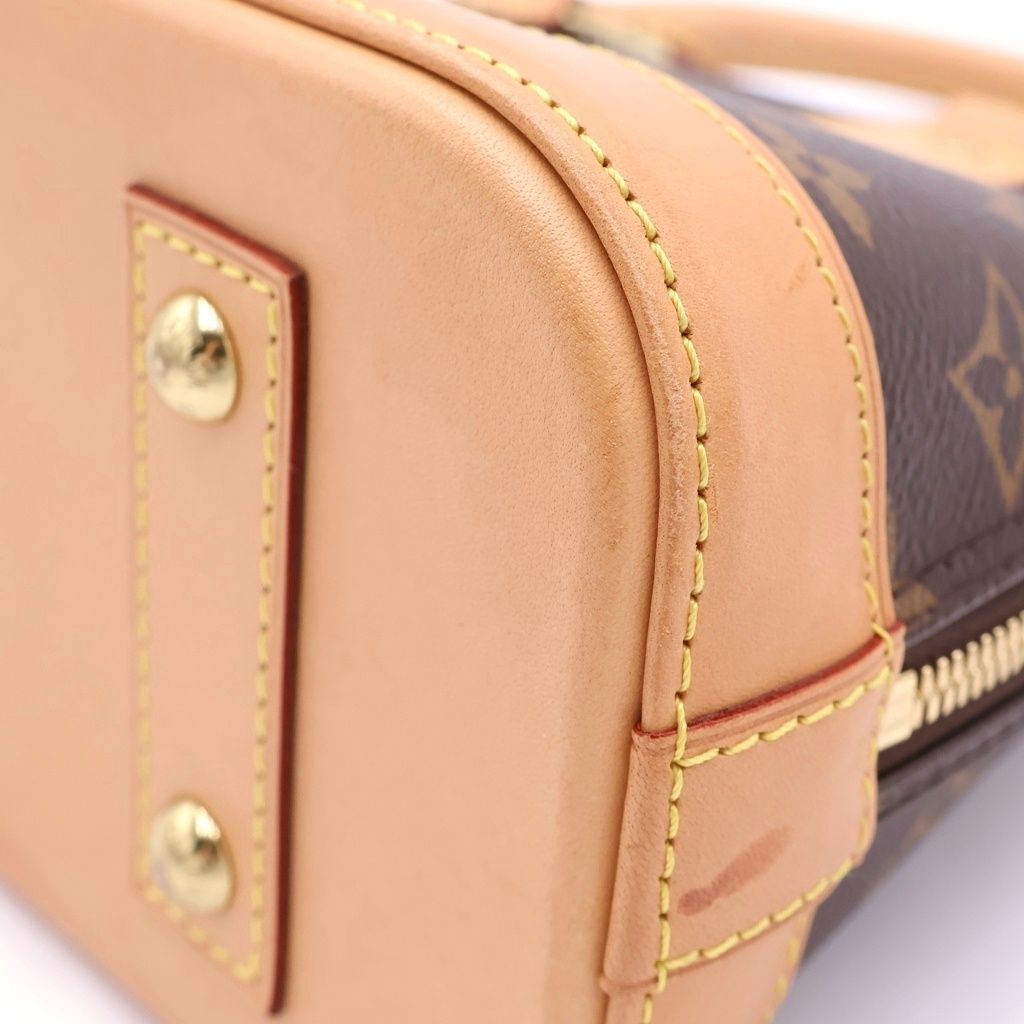 Louis Vuitton Monogram Alma BB 2-Way Shoulder Bag Brown Leather Gold — view 5