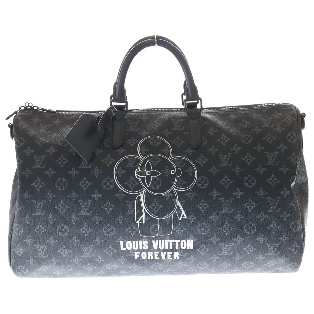 Louis Vuitton Monogram Eclipse Vivienne Keepall Bandouliere 50 Boston Bag Black