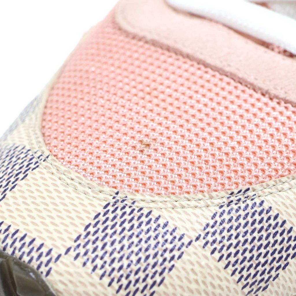 Louis Vuitton Run Away Line Damier Azur Leather Sneakers Pink — view 6