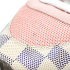 Louis Vuitton Run Away Line Damier Azur Leather Sneakers Pink — view 6