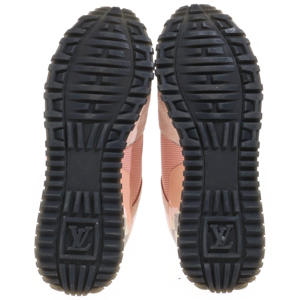 Louis Vuitton Run Away Line Damier Azur Leather Sneakers Pink — view 5