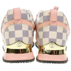 Louis Vuitton Run Away Line Damier Azur Leather Sneakers Pink — view 3