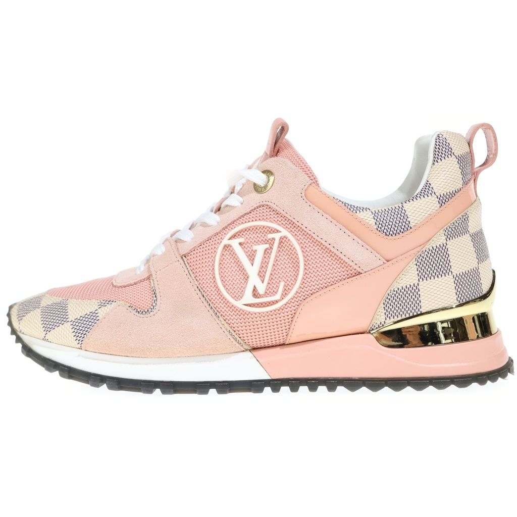 Louis Vuitton Run Away Line Damier Azur Leather Sneakers Pink