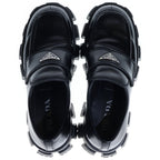 Prada Monolith Leather Thick Sole Loafers Shoes Black — view 4