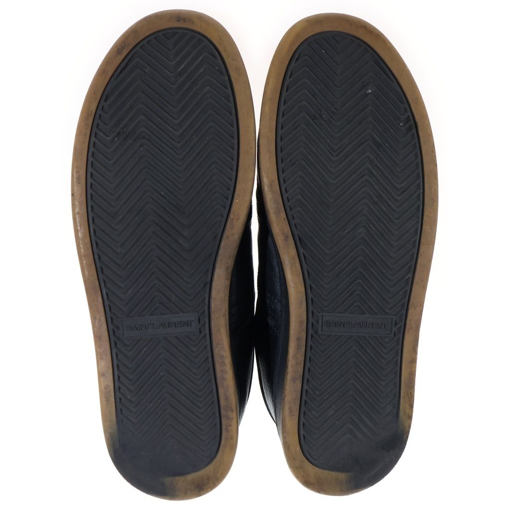 Saint Laurent Paris Smooth Leather Low Cut Sneakers Black P0 — view 5