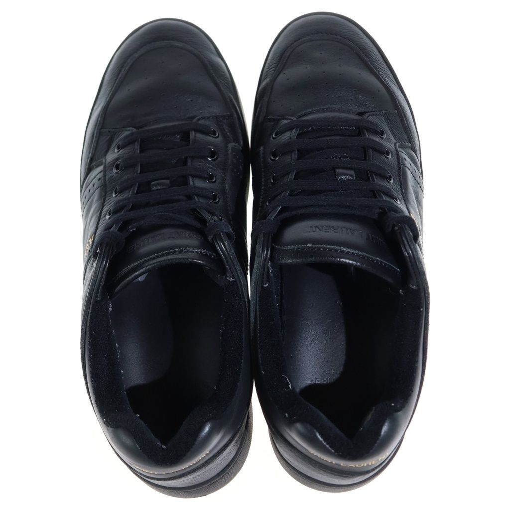Saint Laurent Paris Smooth Leather Low Cut Sneakers Black P0 — view 4