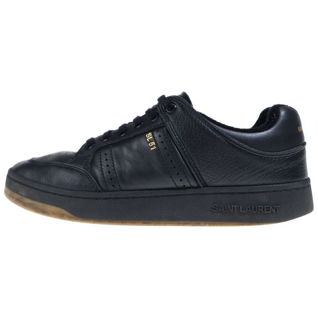 Saint Laurent Paris Smooth Leather Low Cut Sneakers Black P0