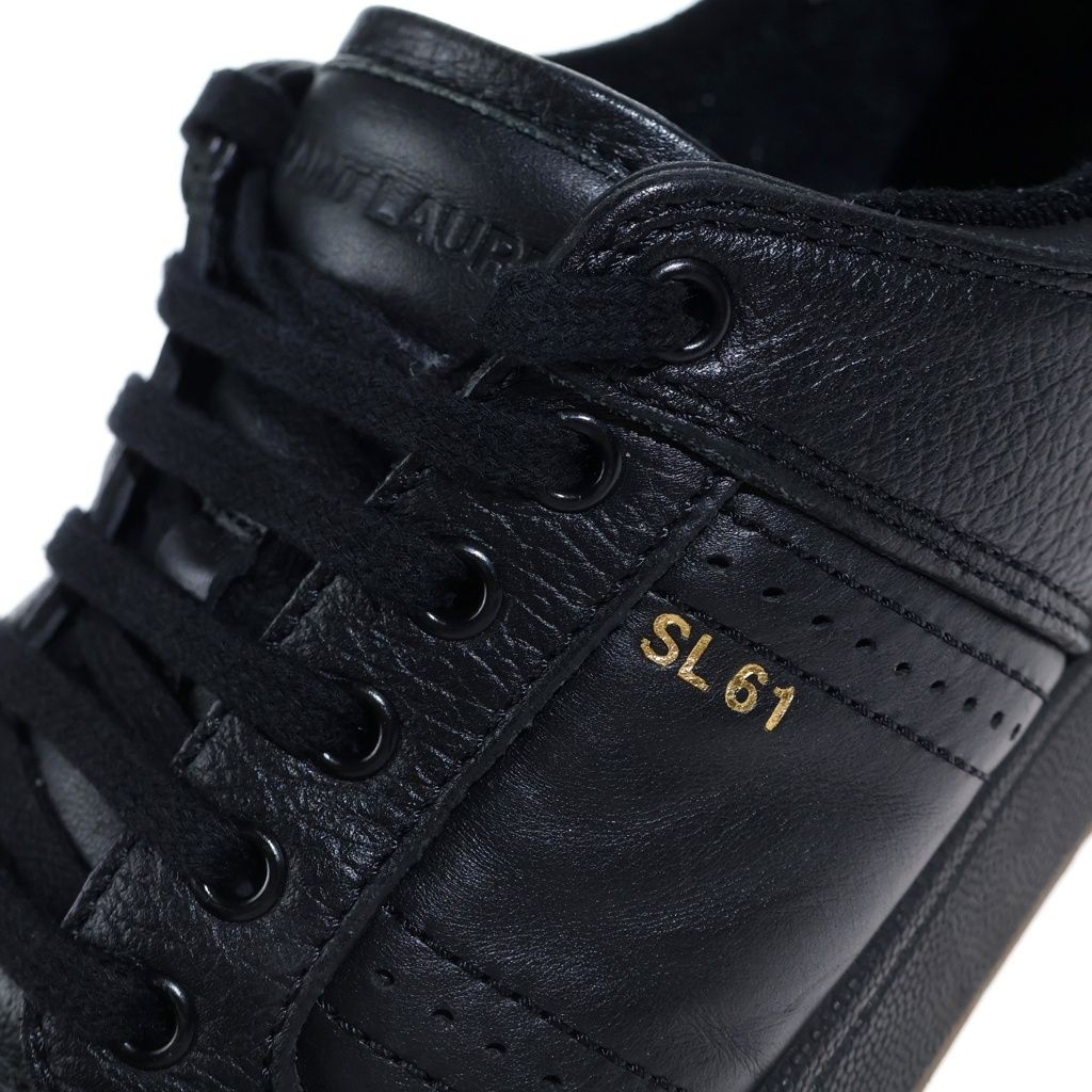 Saint Laurent Paris Smooth Leather Low Cut Sneakers Black P0 — view 6