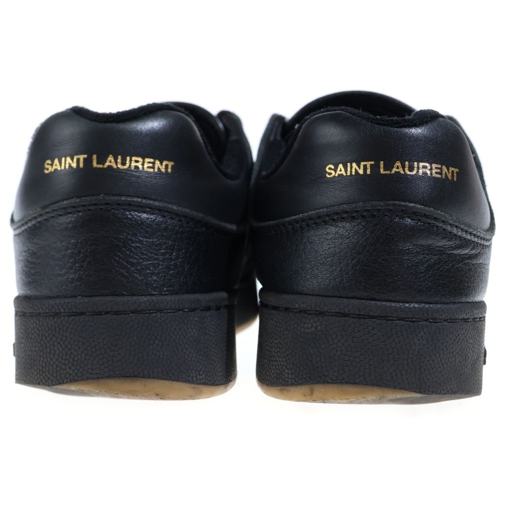 Saint Laurent Paris Smooth Leather Low Cut Sneakers Black P0 — view 3