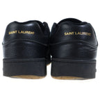 Saint Laurent Paris Smooth Leather Low Cut Sneakers Black P0 — view 3