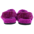 Fendi Fleece Shearling Sandals Shoes 37 Purple — view 3