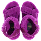 Fendi Fleece Shearling Sandals Shoes 37 Purple — view 4