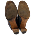 Hermes Bicolor Leather Long Boots Heels Black Brown — view 5