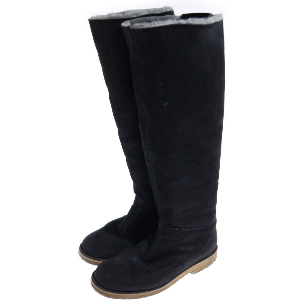Hermes Martin Margiela Era Cles Pro Heels Shearling Boots Long Black — view 2