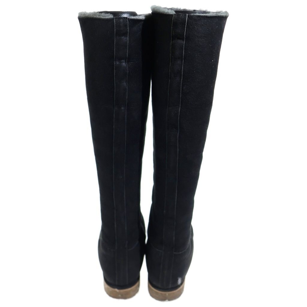 Hermes Martin Margiela Era Cles Pro Heels Shearling Boots Long Black — view 3