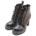 Louis Vuitton Monogram Star Trail Line Ankle Boots Leather Heels Short — view 2