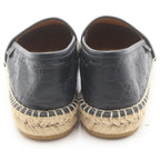 Gucci Guccissima Leather Raffia Loafers Flat Shoes 37 Black Beige — view 3