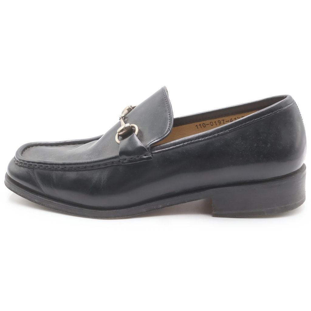 Gucci Horsebit Leather Loafers Shoes 41.5 Black