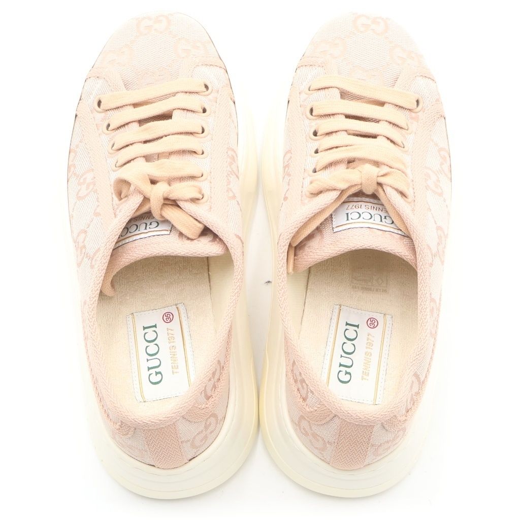 Gucci GG Canvas Low Top Sneakers Tennis Line Pink — view 4