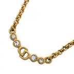 Dior Necklace CD Logo Gold Plated Rhinestone